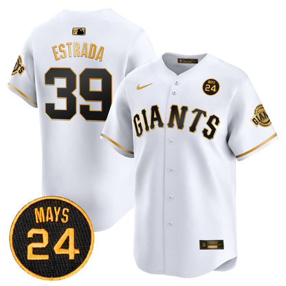 San Francisco Giants 2024 Willie Mays Patch Vapor Premier Limited Jersey V3 - All Stitched