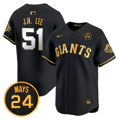 San Francisco Giants 2024 Willie Mays Patch Vapor Premier Limited Jersey V3 - All Stitched