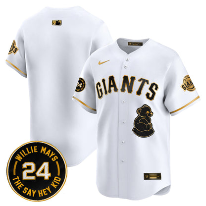 San Francisco Giants 2024 Willie Mays Patch Vapor Premier Limited Jersey V4 - All Stitched