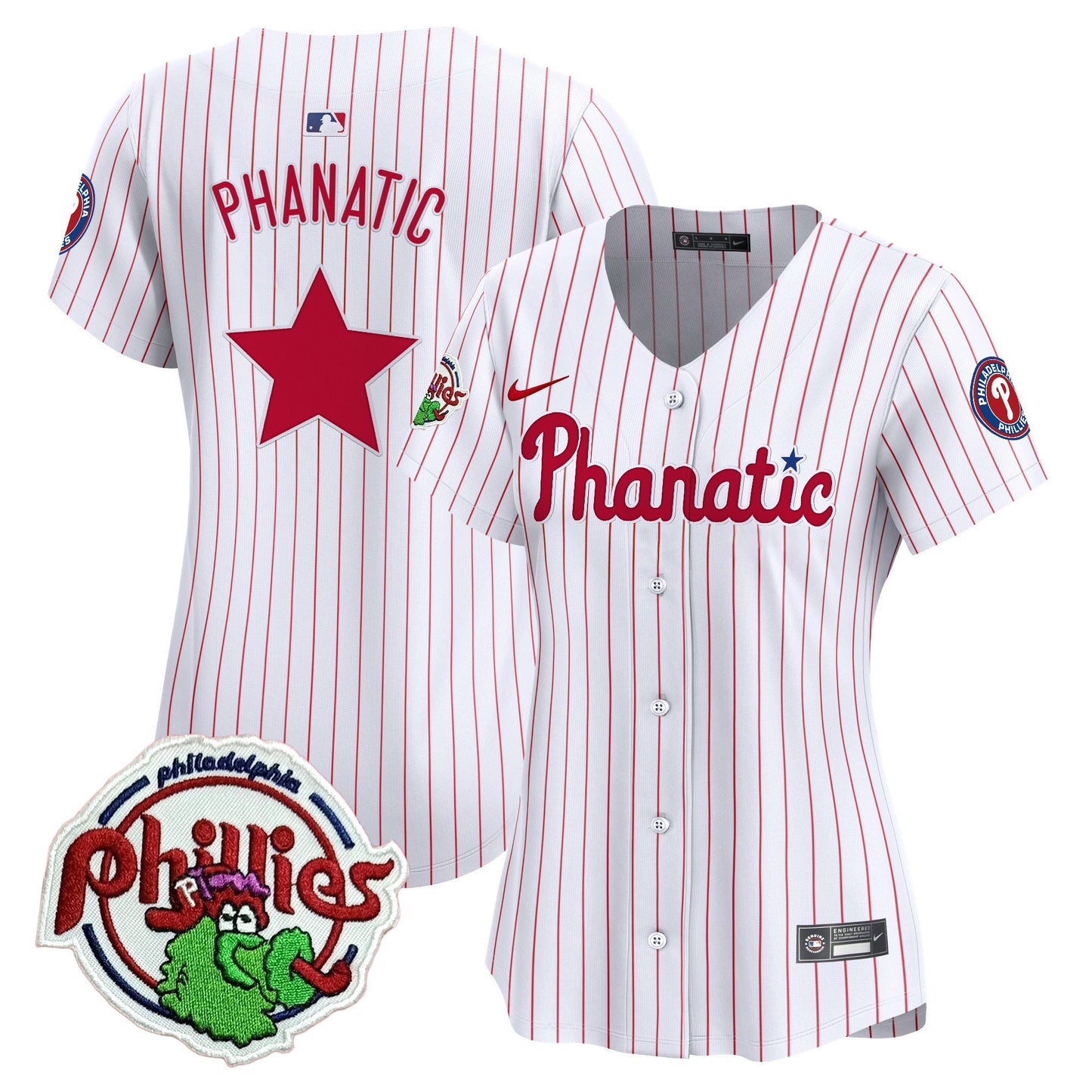 Women's Phillies Phanatic Patch Vapor Premier Limited Jersey - All Stitched