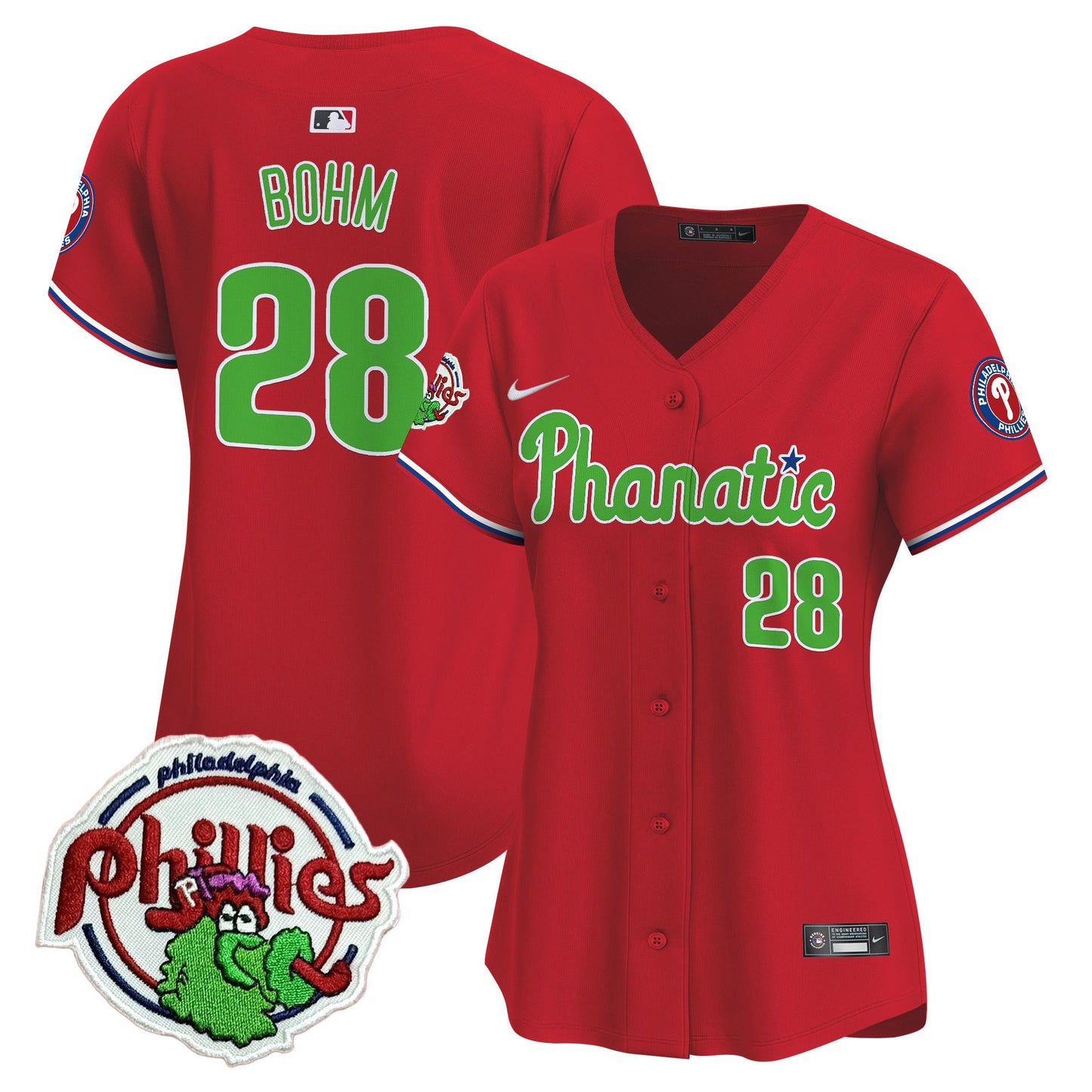 Women's Phillies Phanatic Patch Vapor Premier Limited Jersey - All Stitched