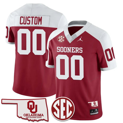 Oklahoma Sooners 2024 SEC Patch Vapor Premier Limited Custom Jersey - All Stitched