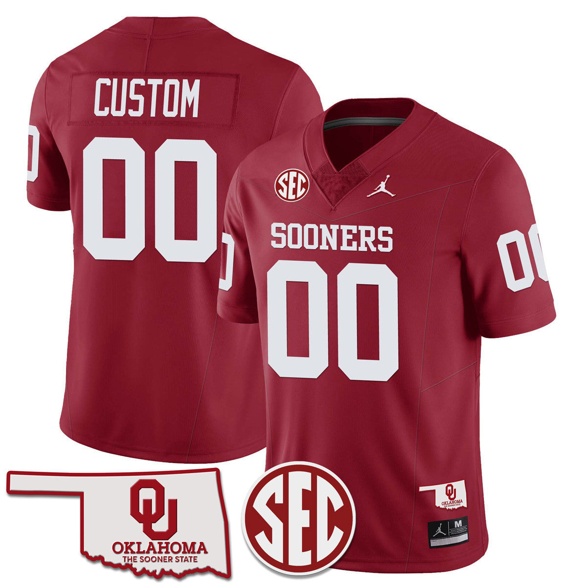 Oklahoma Sooners 2024 SEC Patch Vapor Premier Limited Custom Jersey - All Stitched