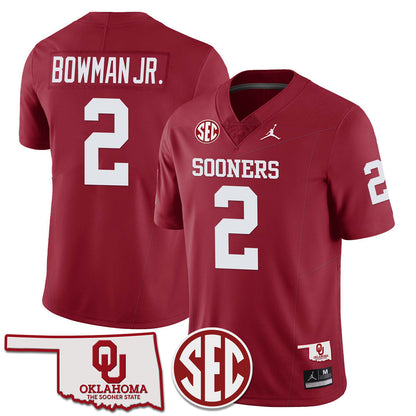 Oklahoma Sooners 2024 SEC Patch Vapor Premier Limited Jersey - All Stitched