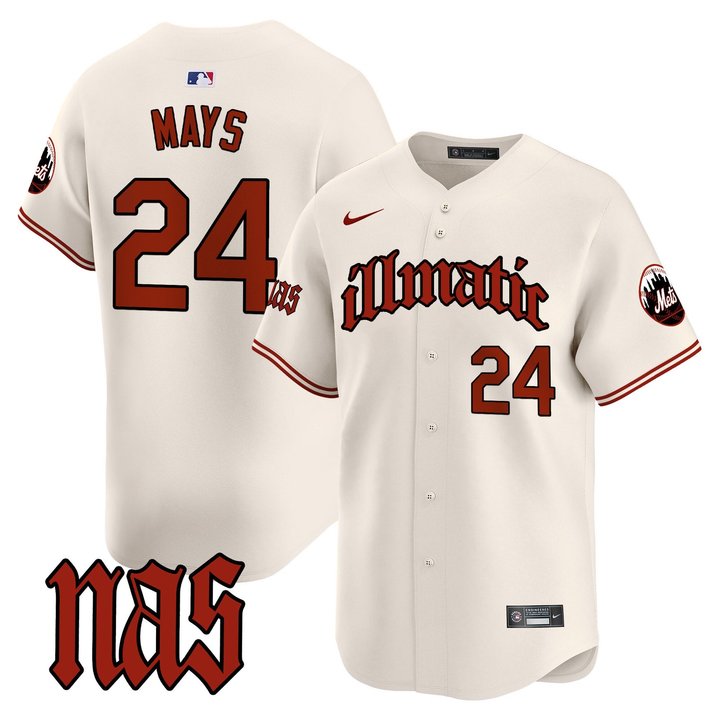 Mets Nas Illmatic Vapor Premier Limited Jersey - All Stitched