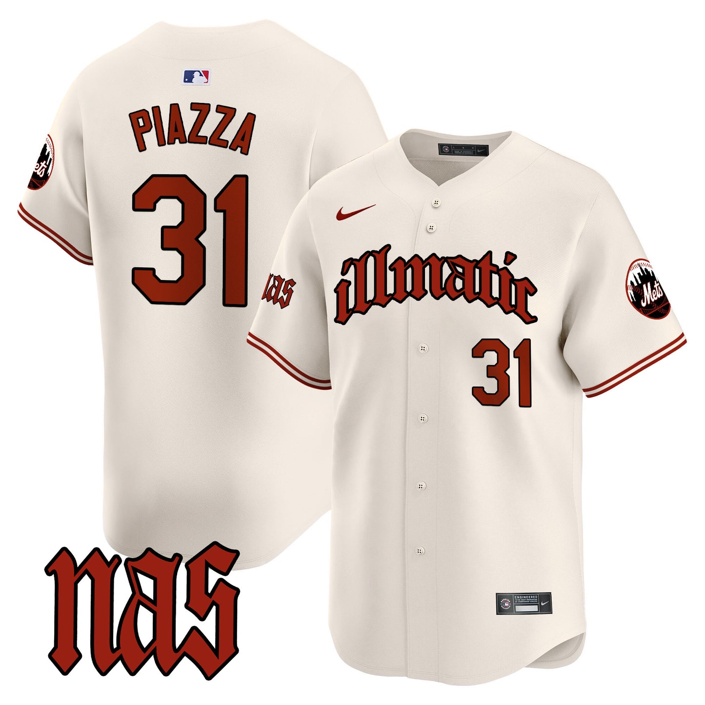 Mets Nas Illmatic Vapor Premier Limited Jersey - All Stitched