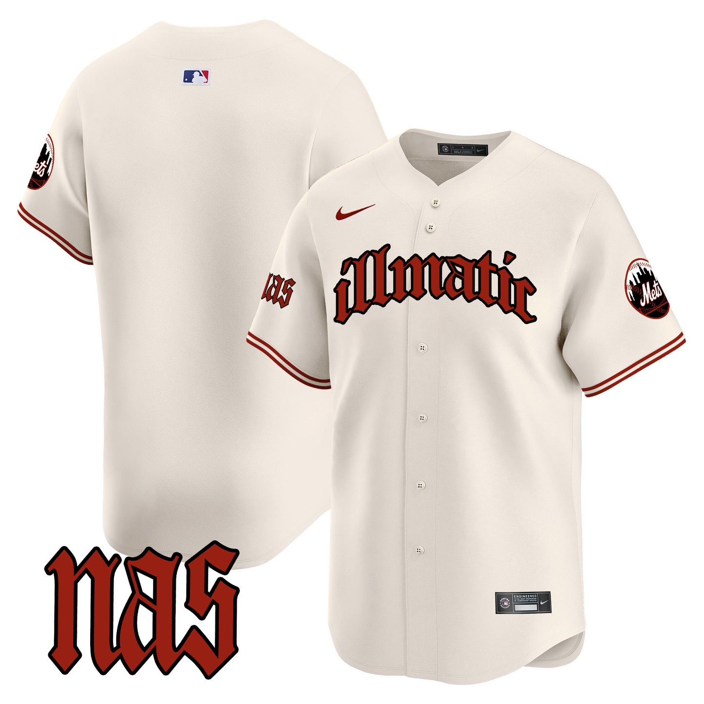 Mets Nas Illmatic Vapor Premier Limited Jersey - All Stitched