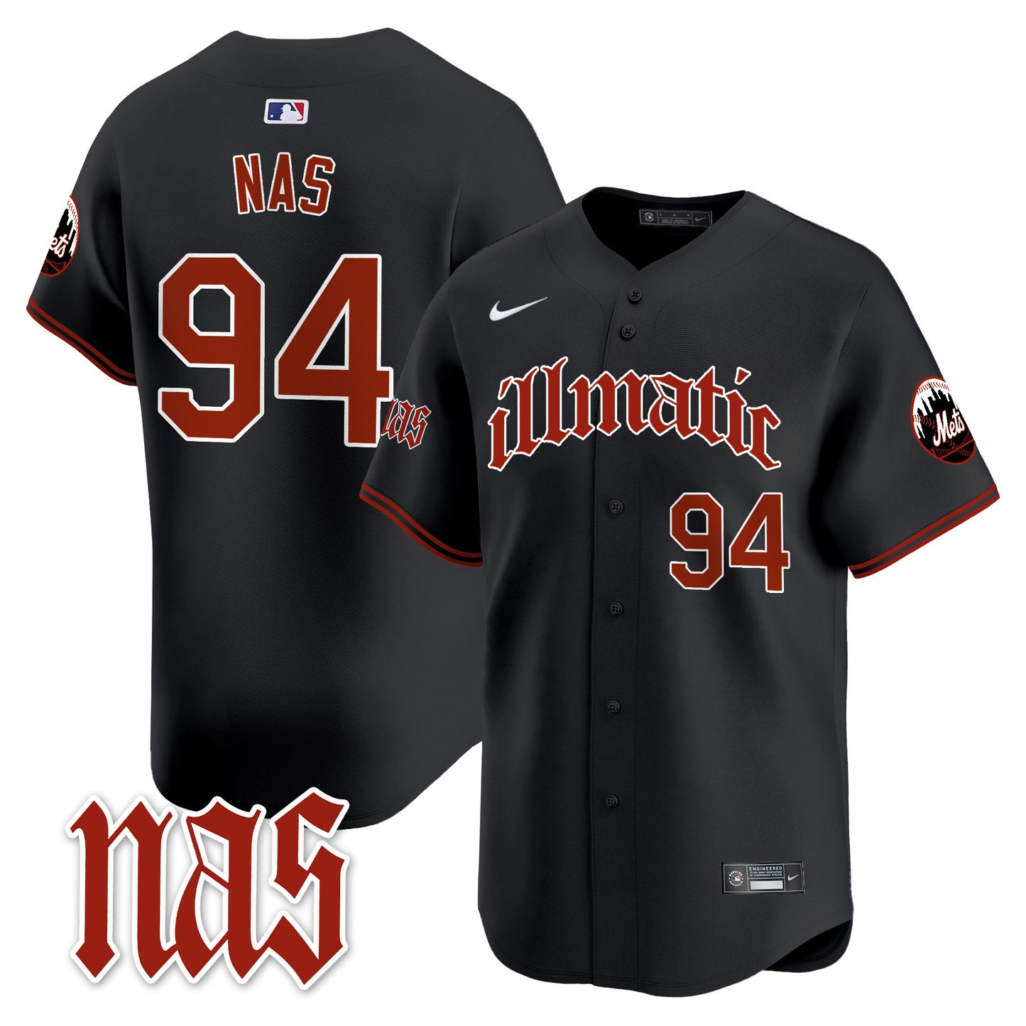 Mets Nas Illmatic Vapor Premier Limited Jersey - All Stitched