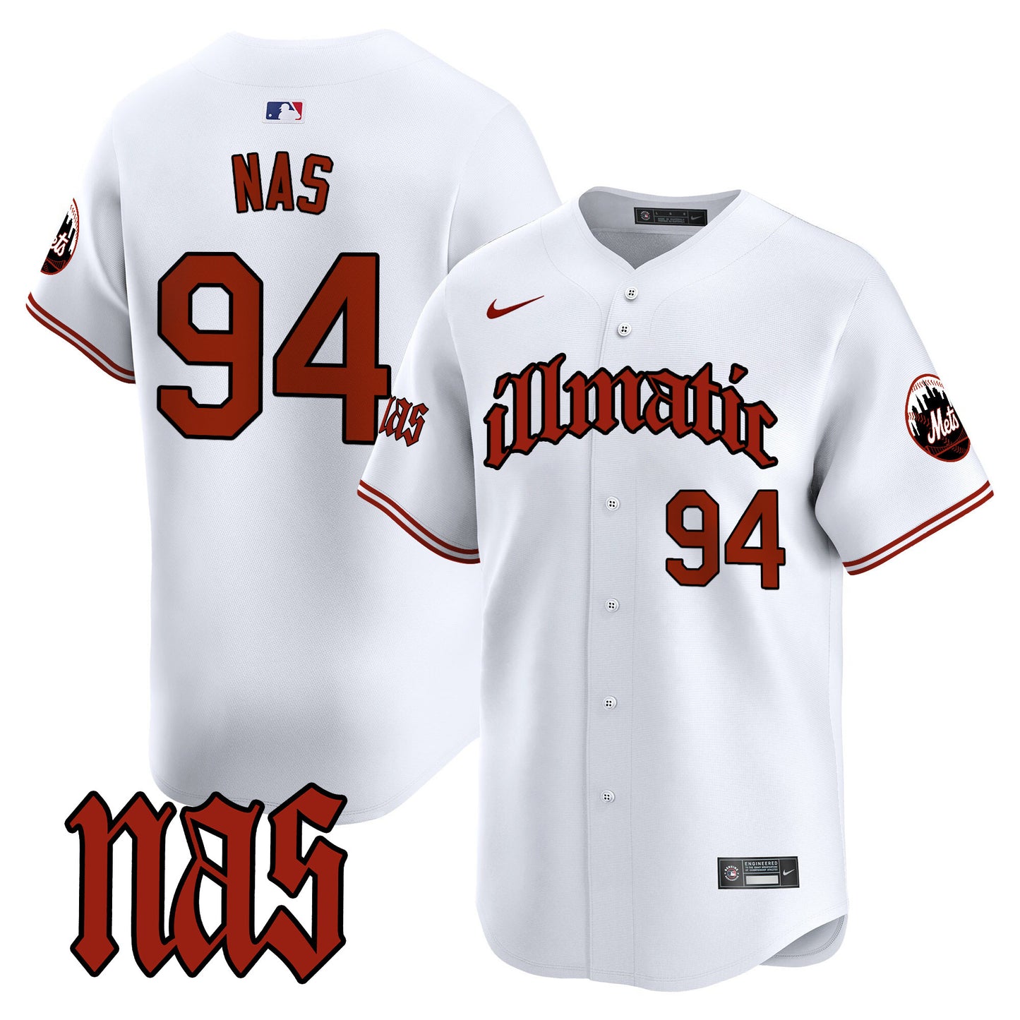 Mets Nas Illmatic Vapor Premier Limited Jersey - All Stitched