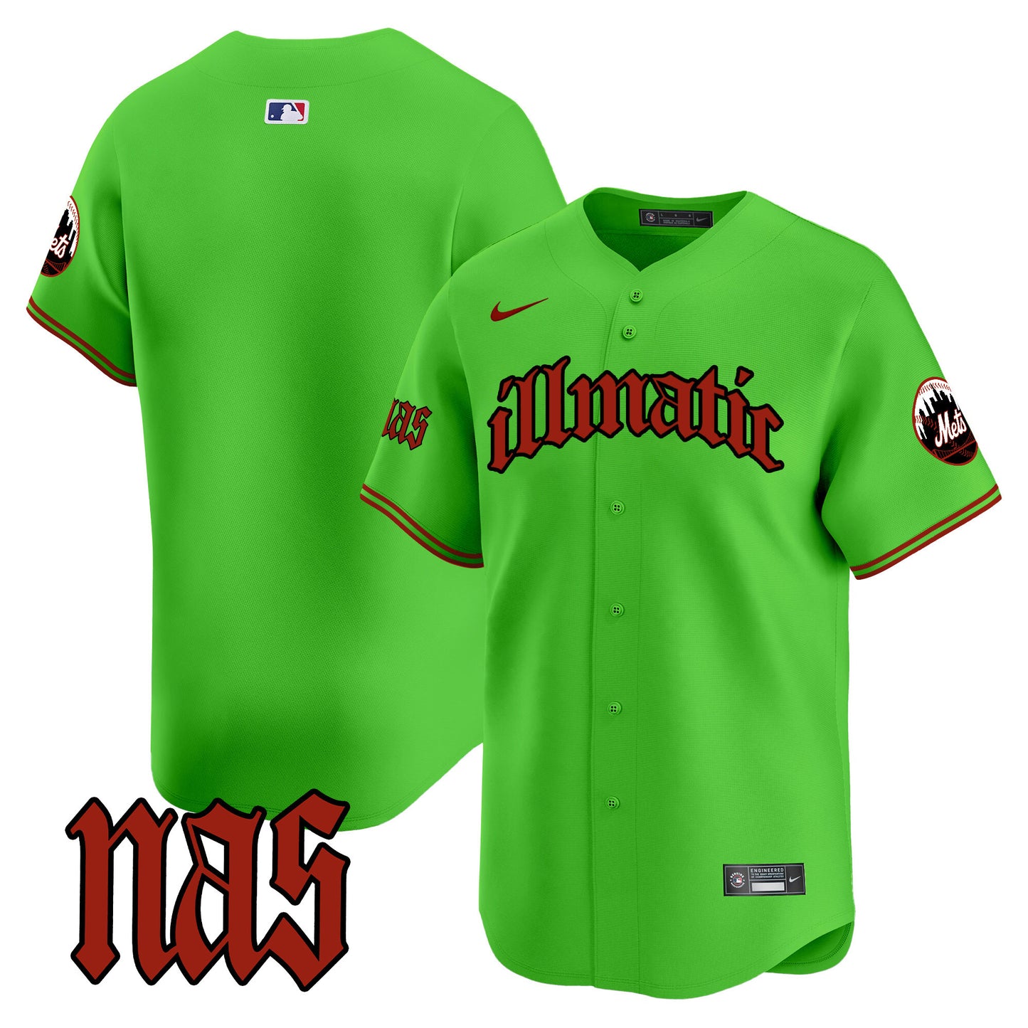 Mets Nas Illmatic Vapor Premier Limited Jersey - All Stitched