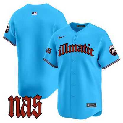 Mets Nas Illmatic Vapor Premier Limited Jersey - All Stitched