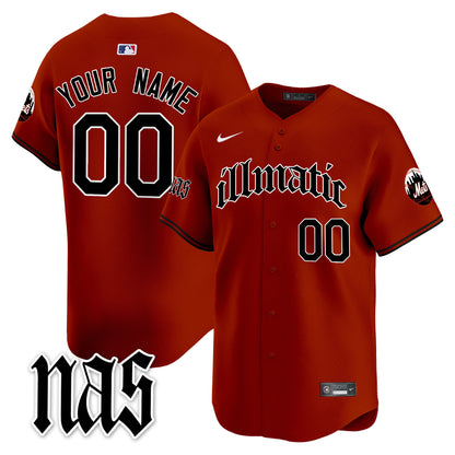 Mets Nas Illmatic Vapor Premier Limited Custom Jersey - All Stitched