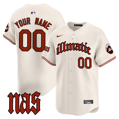 Mets Nas Illmatic Vapor Premier Limited Custom Jersey - All Stitched