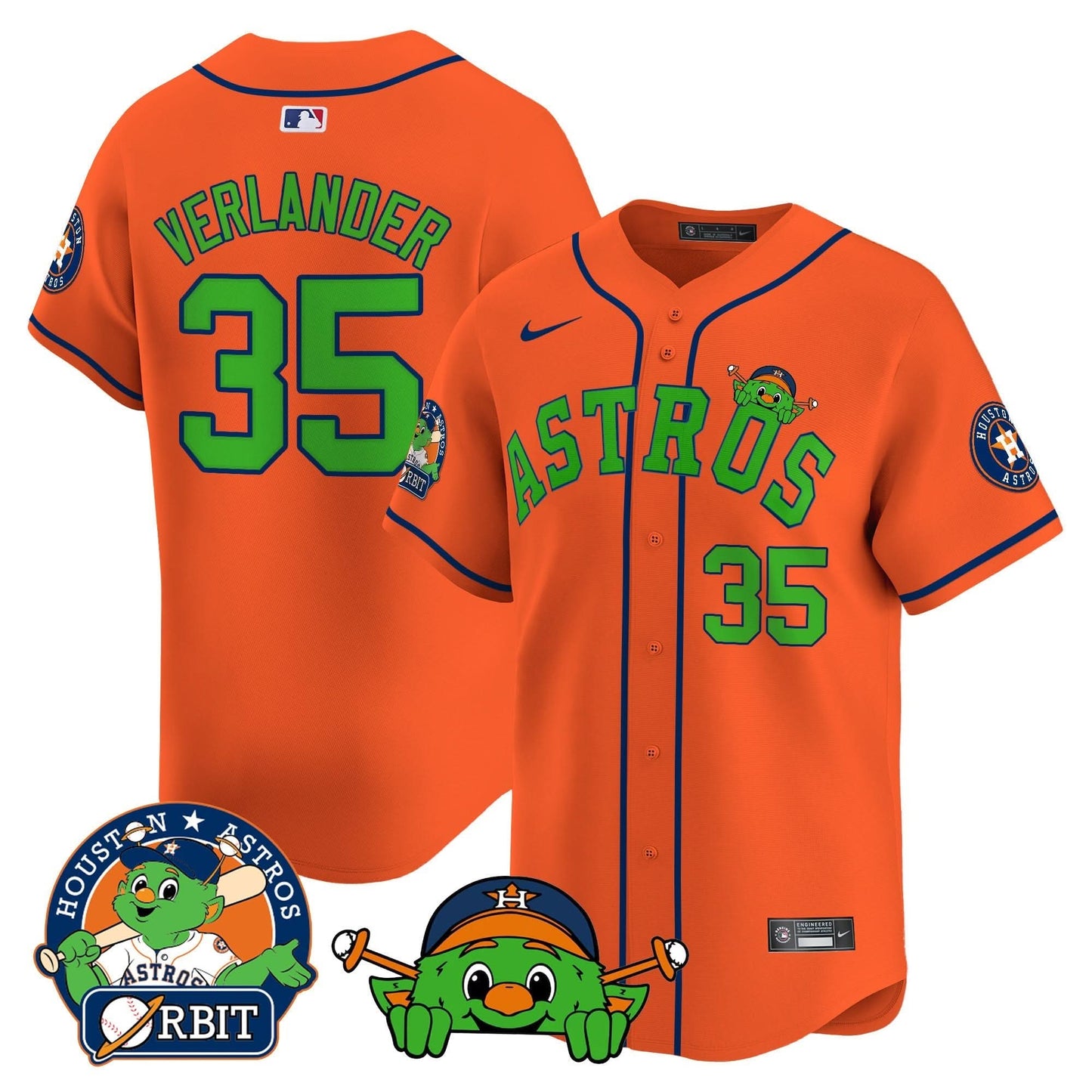 Men's Astros Orbit Patch Vapor Premier Limited Jersey V3 - All Stitched