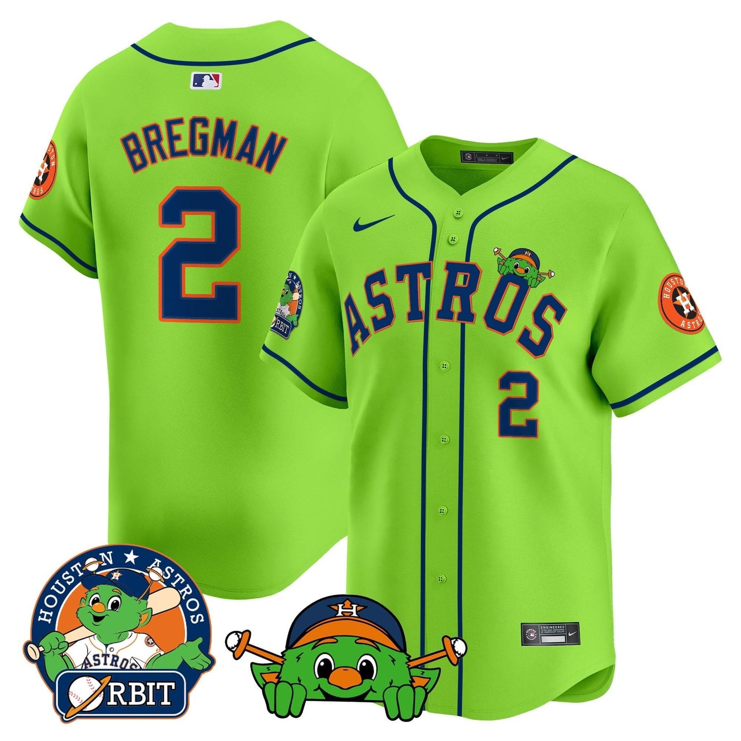 Men's Astros Orbit Patch Vapor Premier Limited Jersey V3 - All Stitched