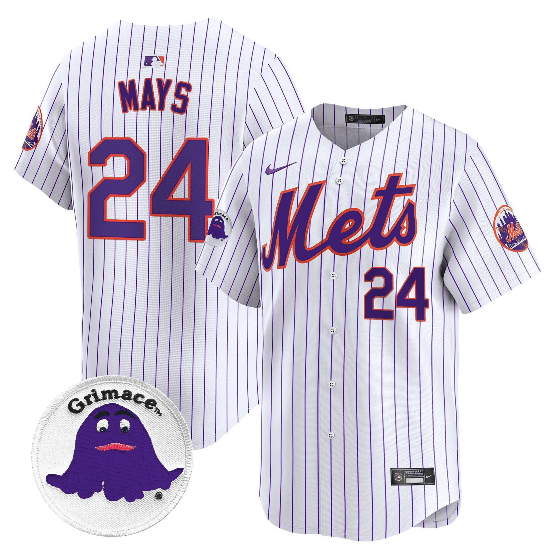 Men's Mets Grimace Vapor Premier Limited Jersey - All Stitched