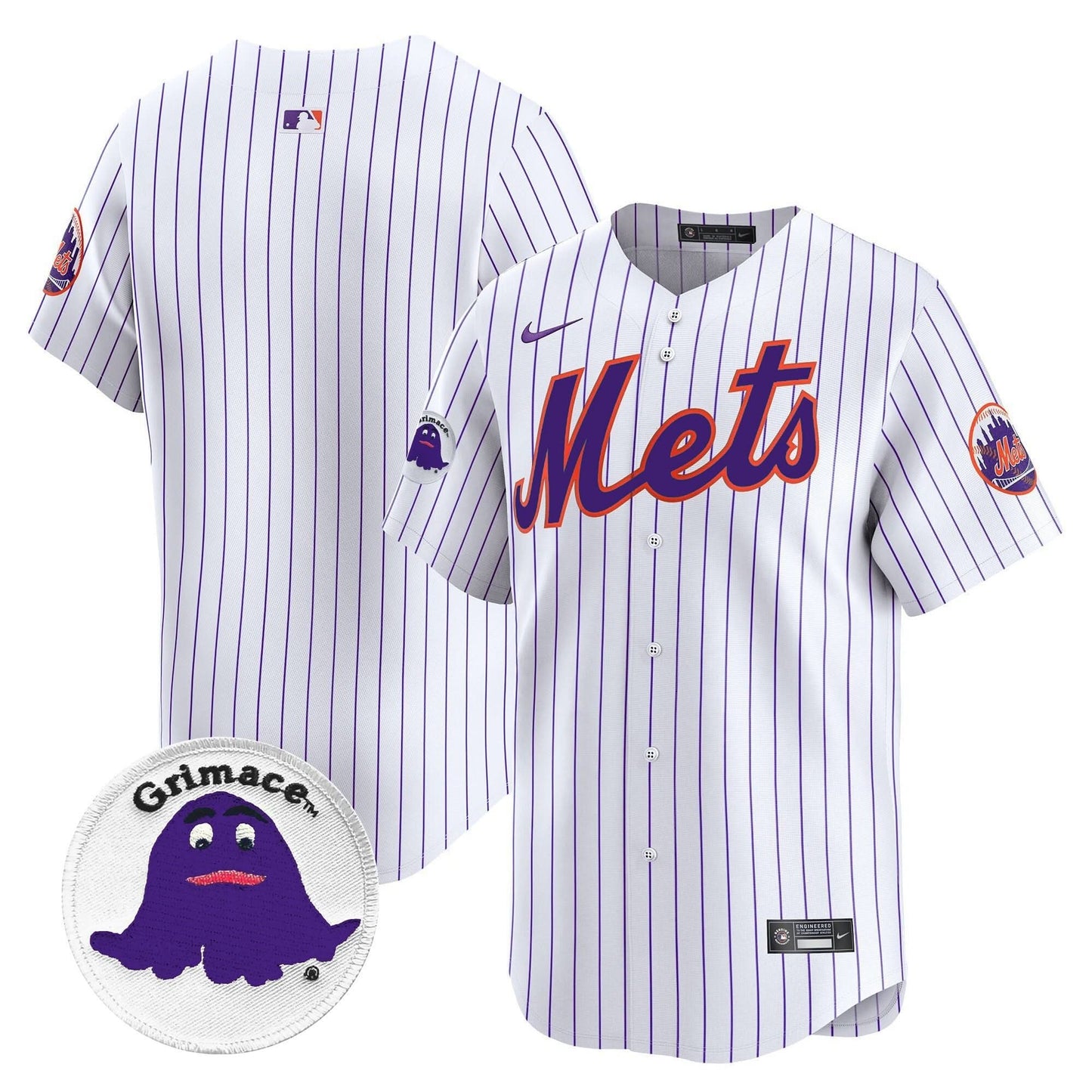 Men's Mets Grimace Vapor Premier Limited Jersey - All Stitched