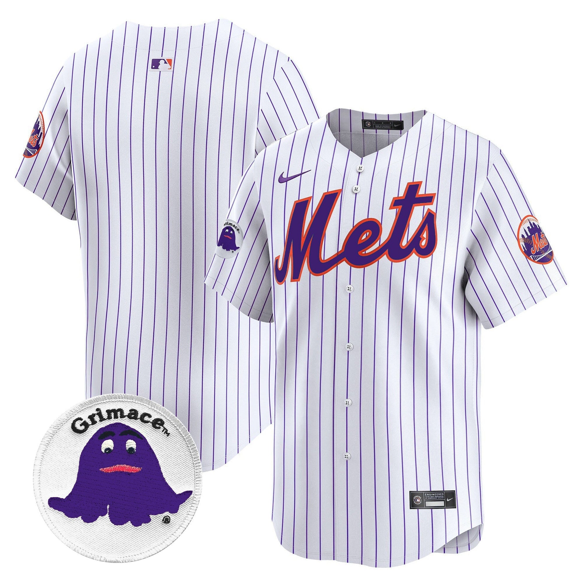 Men's Mets Grimace Vapor Premier Limited Jersey - All Stitched