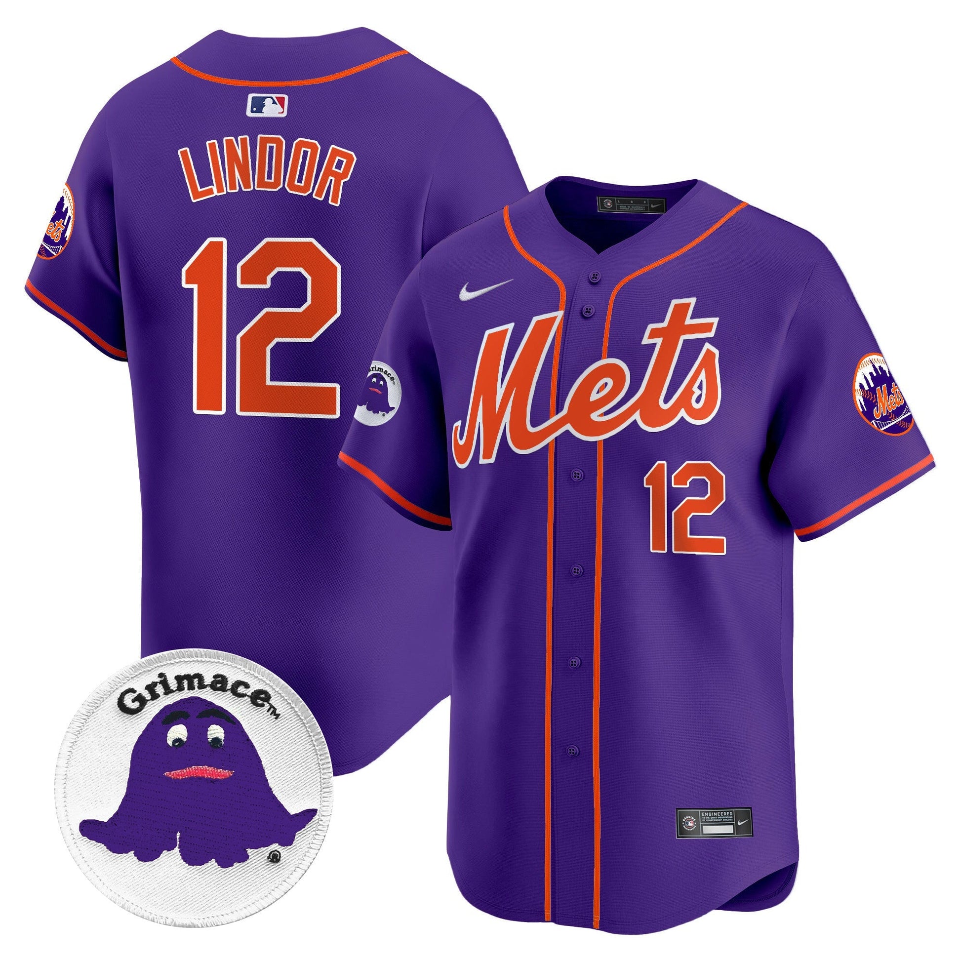 Men's Mets Grimace Vapor Premier Limited Jersey - All Stitched
