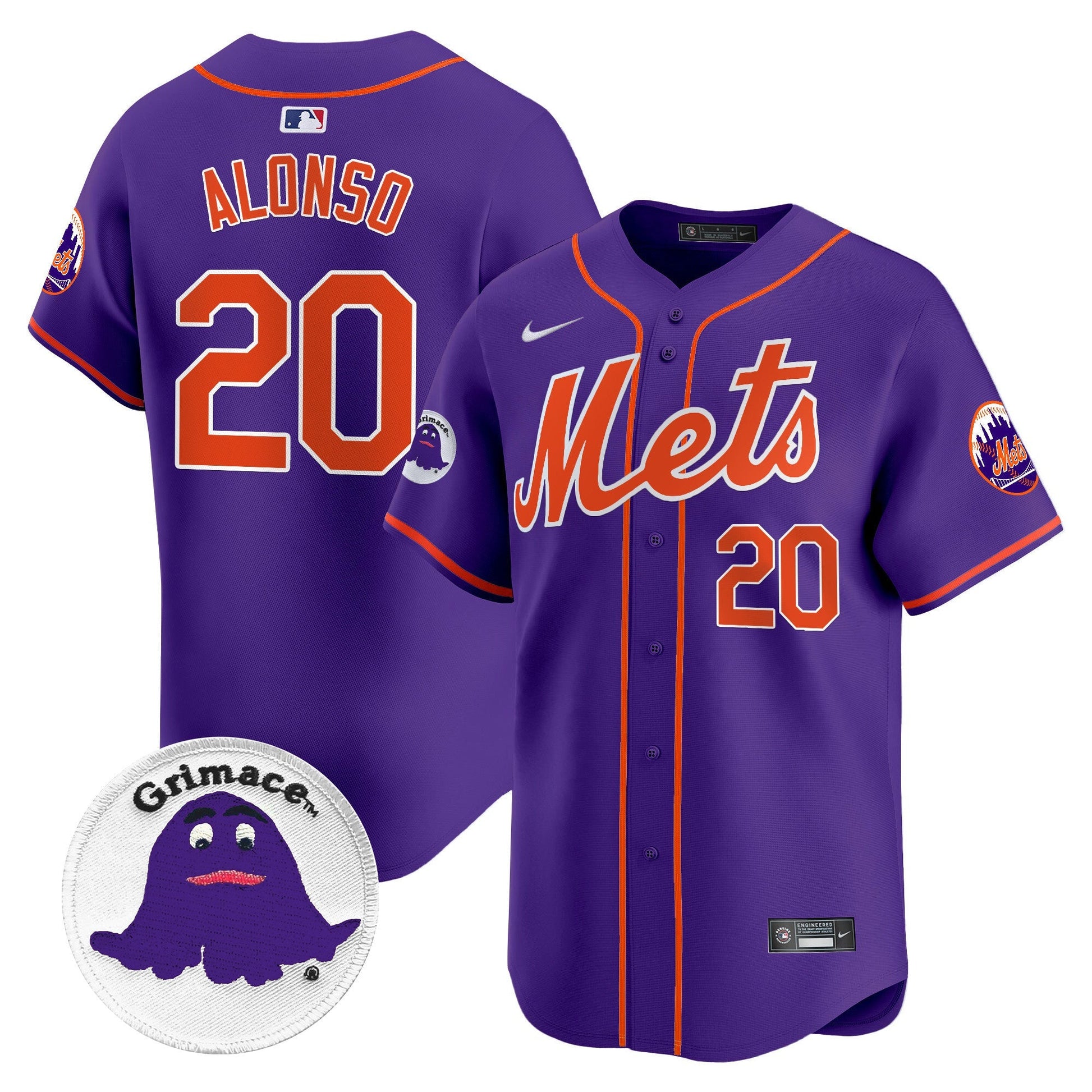 Men's Mets Grimace Vapor Premier Limited Jersey - All Stitched