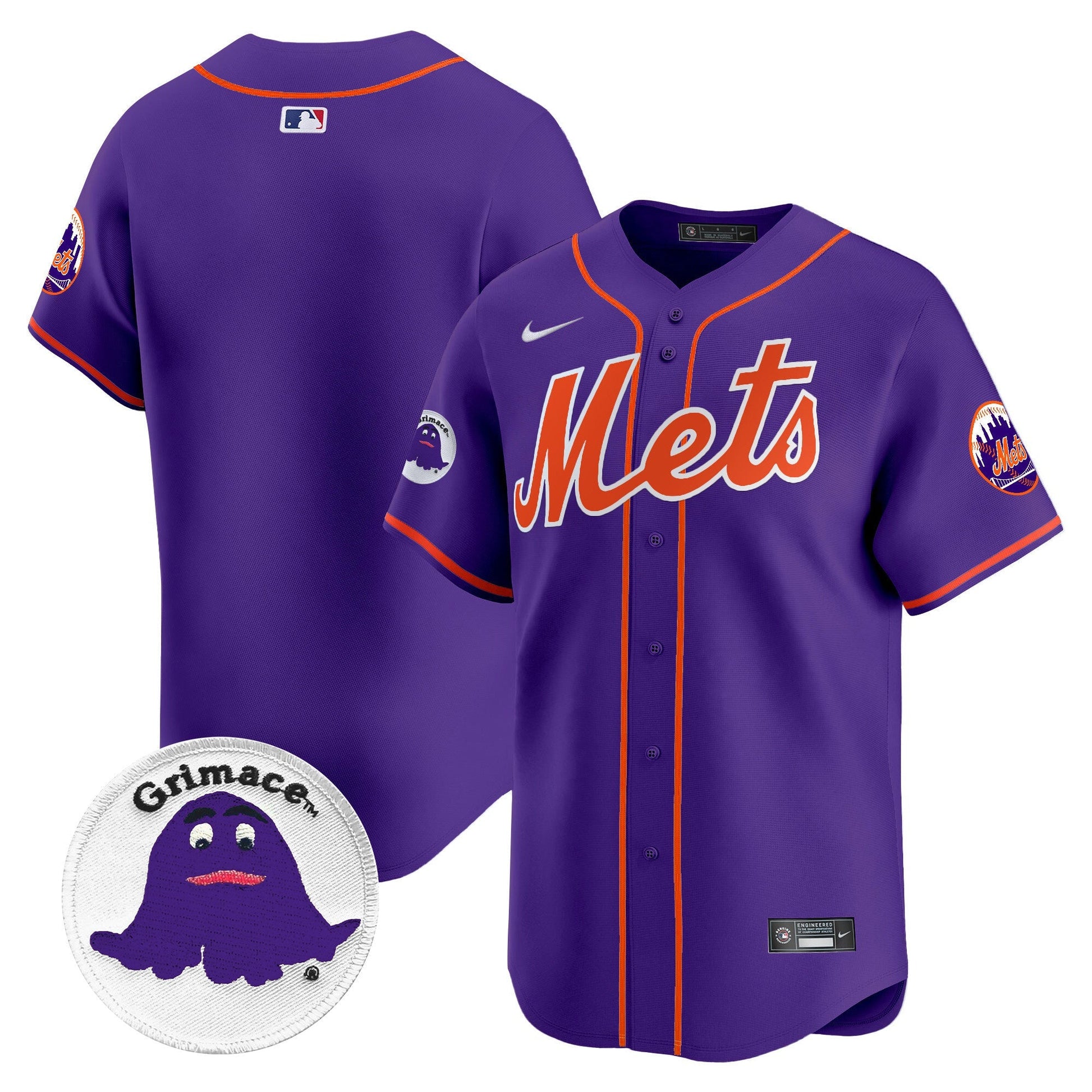 Men's Mets Grimace Vapor Premier Limited Jersey - All Stitched