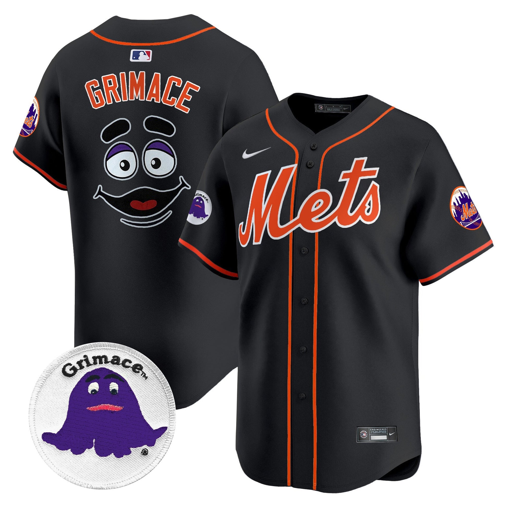 Men's Mets Grimace Vapor Premier Limited Jersey - All Stitched