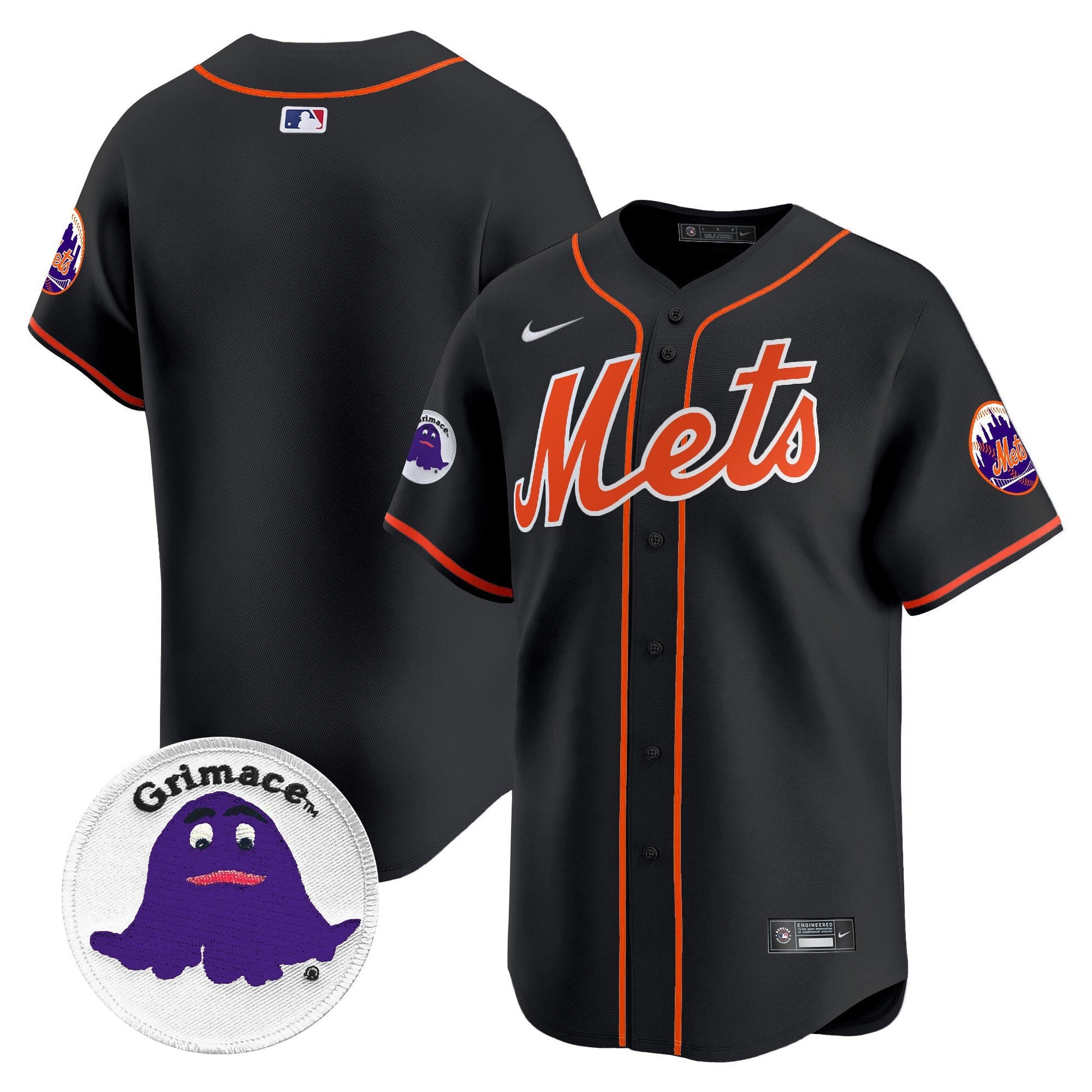 Men's Mets Grimace Vapor Premier Limited Jersey - All Stitched