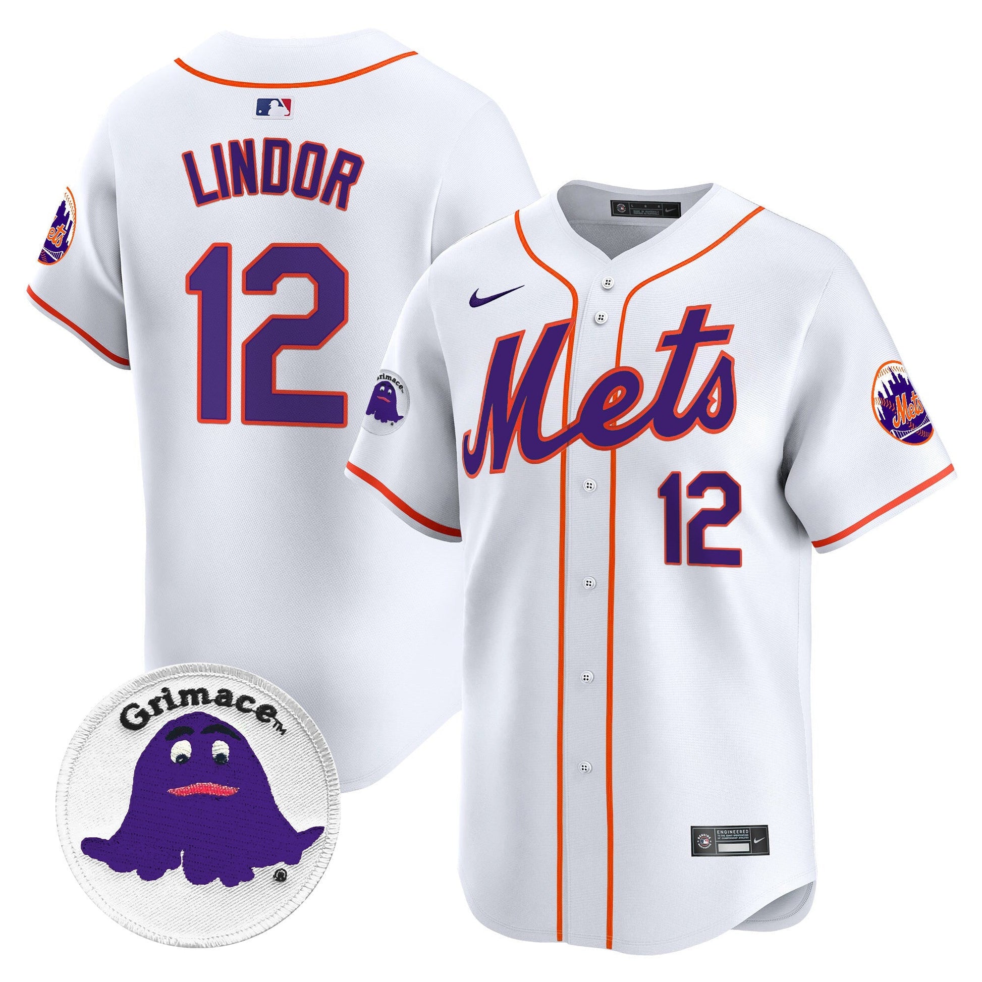 Men's Mets Grimace Vapor Premier Limited Jersey - All Stitched