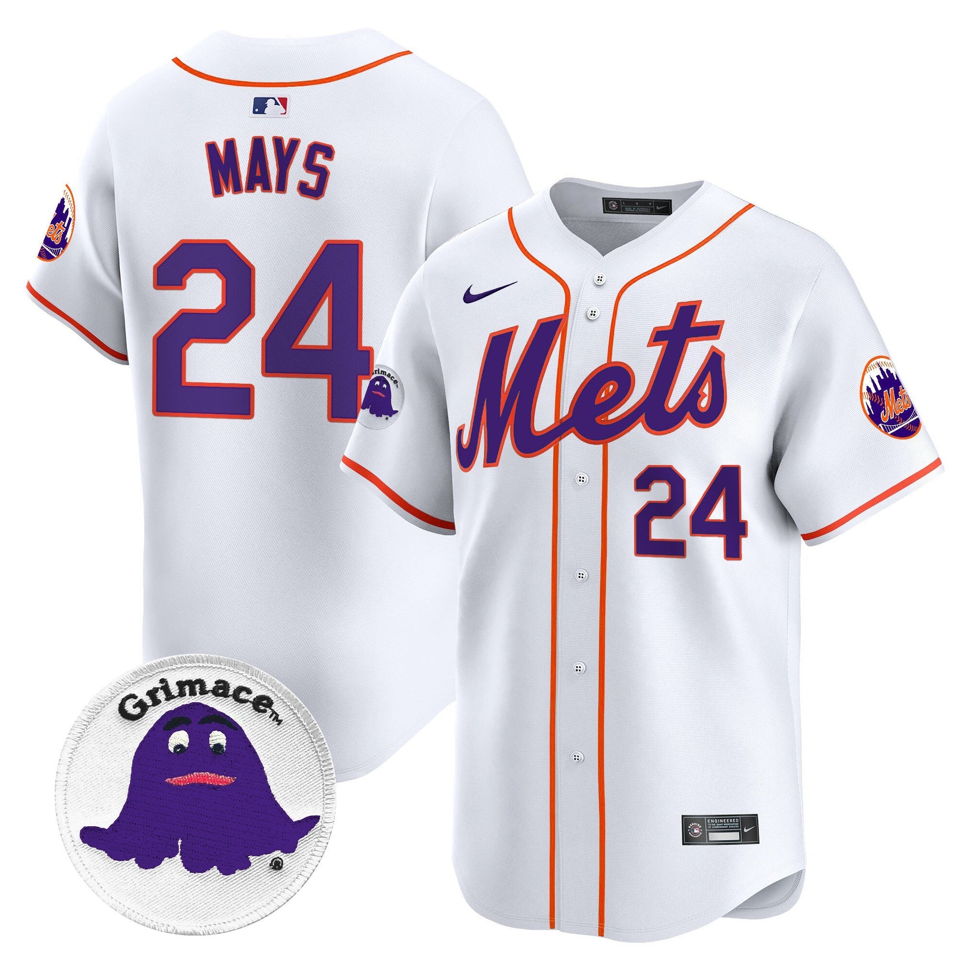 Men's Mets Grimace Vapor Premier Limited Jersey - All Stitched