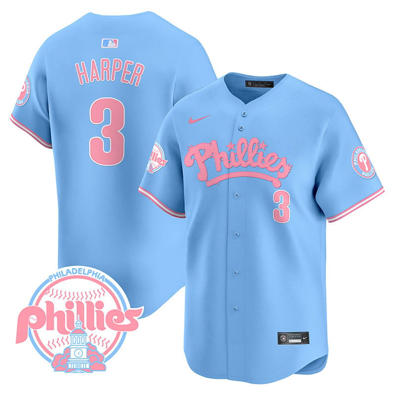 Phillies Bubblegum Pink Vapor Premier Limited Jersey - All Stitched