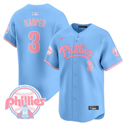 Phillies Bubblegum Pink Vapor Premier Limited Jersey - All Stitched