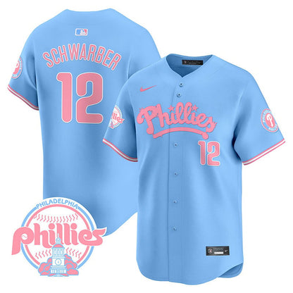 Phillies Bubblegum Pink Vapor Premier Limited Jersey - All Stitched