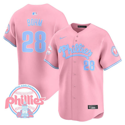 Phillies Bubblegum Pink Vapor Premier Limited Jersey - All Stitched