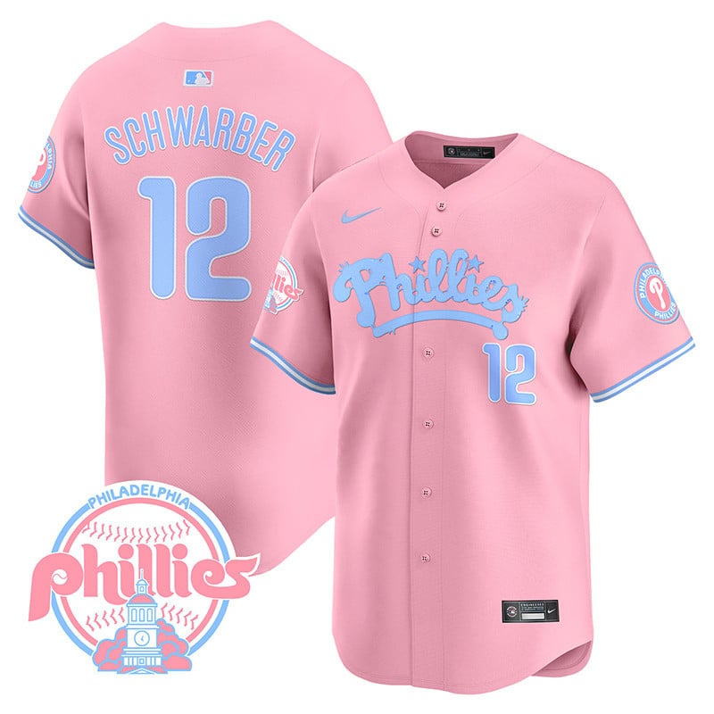 Phillies Bubblegum Pink Vapor Premier Limited Jersey - All Stitched