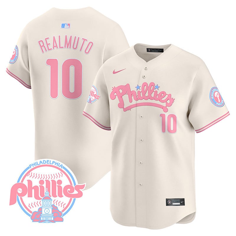 Phillies Bubblegum Pink Vapor Premier Limited Jersey - All Stitched