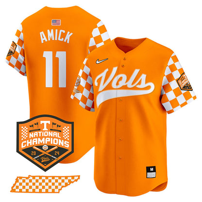 Tennessee Volunteers Checkerboard 2024 Champions Vapor Premier Limited Jersey - All Stitched