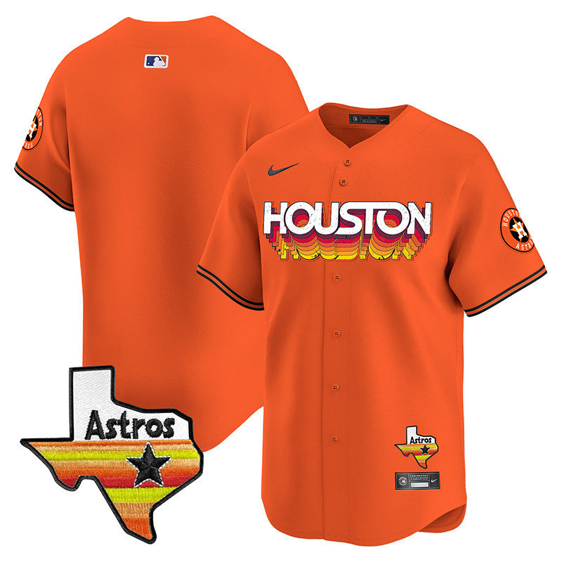 Astros Throwback Style Vapor Premier Limited Jersey - All Stitched