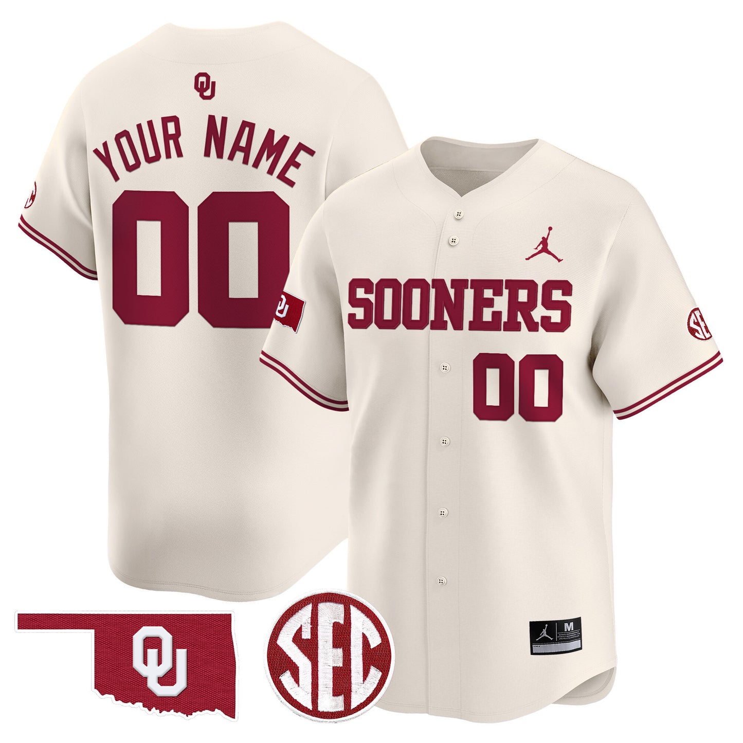 Oklahoma Sooners 2024 Vapor Premier Limited Custom Jersey V2 - SEC Patch - All Stitched