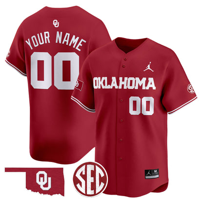 Oklahoma Sooners 2024 Vapor Premier Limited Custom Jersey - SEC Patch - All Stitched