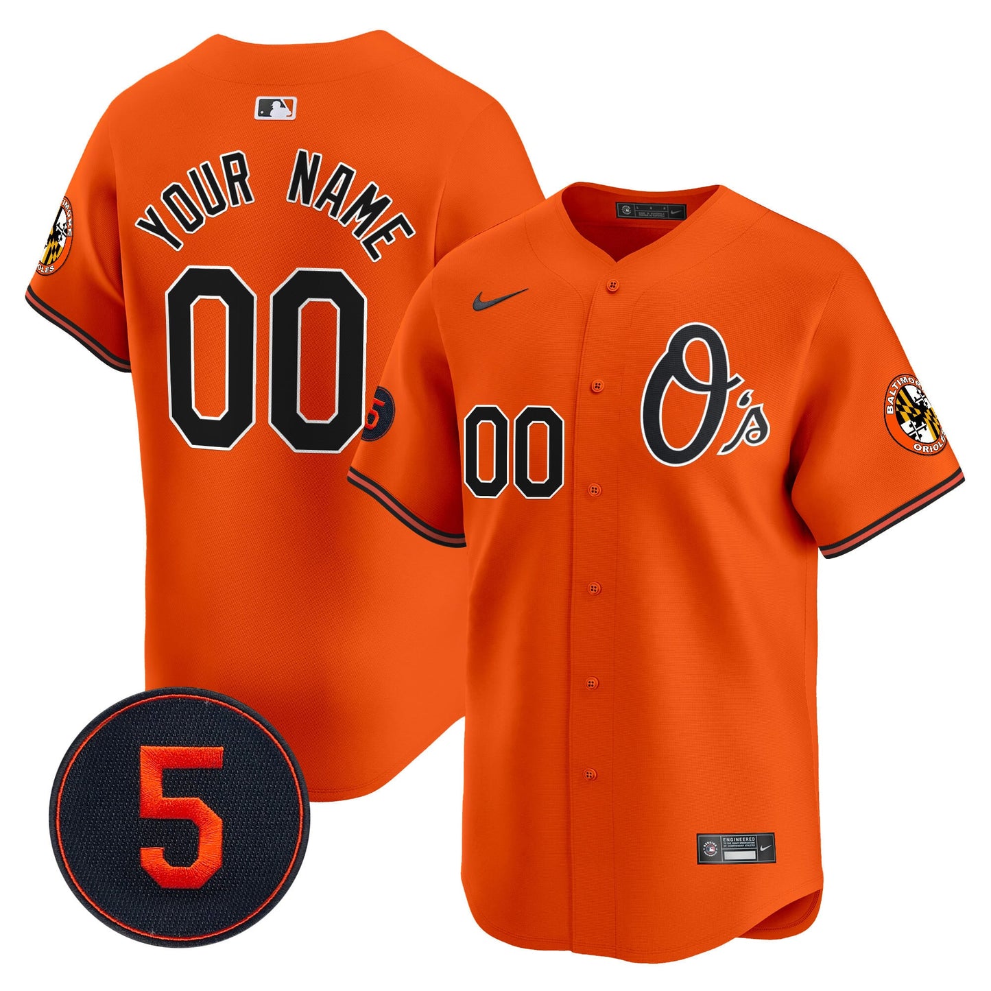Baltimore Orioles Robinson Patch Vapor Premier Limited Custom Jersey V4 - All Stitched