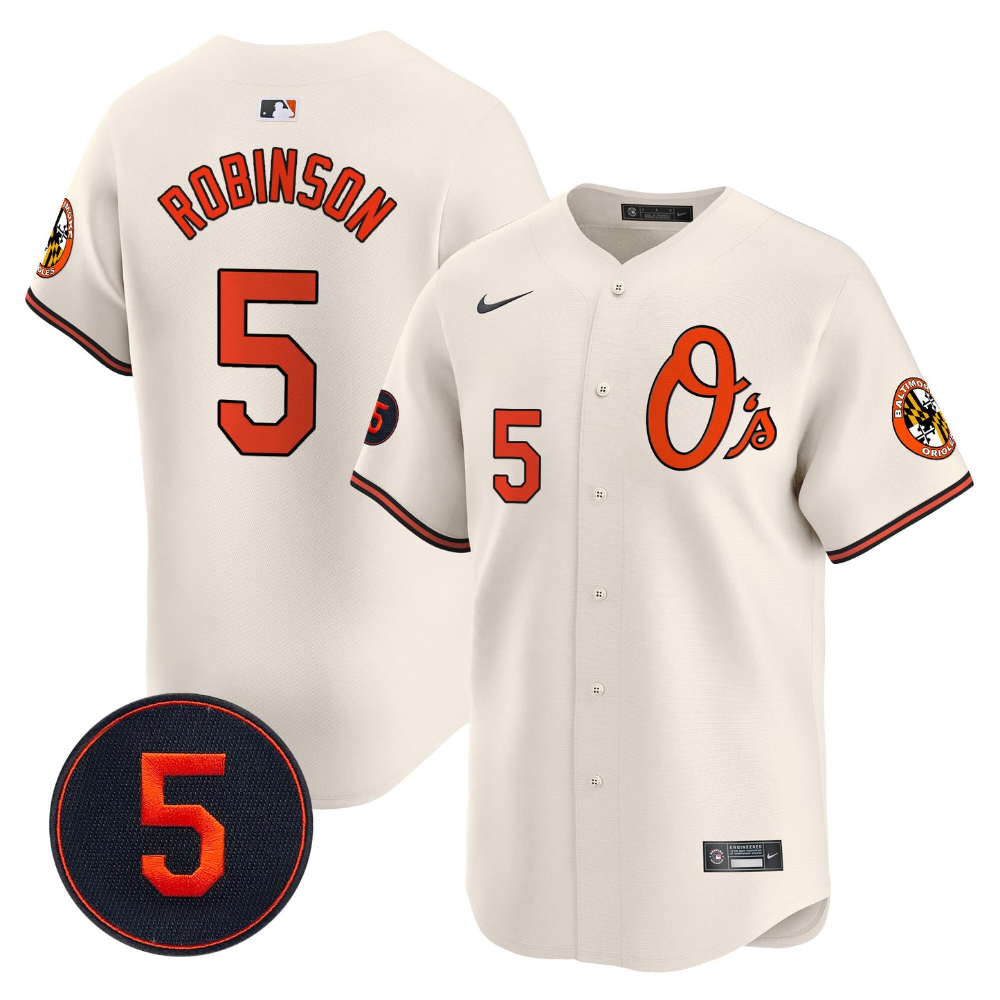 Baltimore Orioles Robinson Patch Vapor Premier Limited Jersey V4 - All Stitched