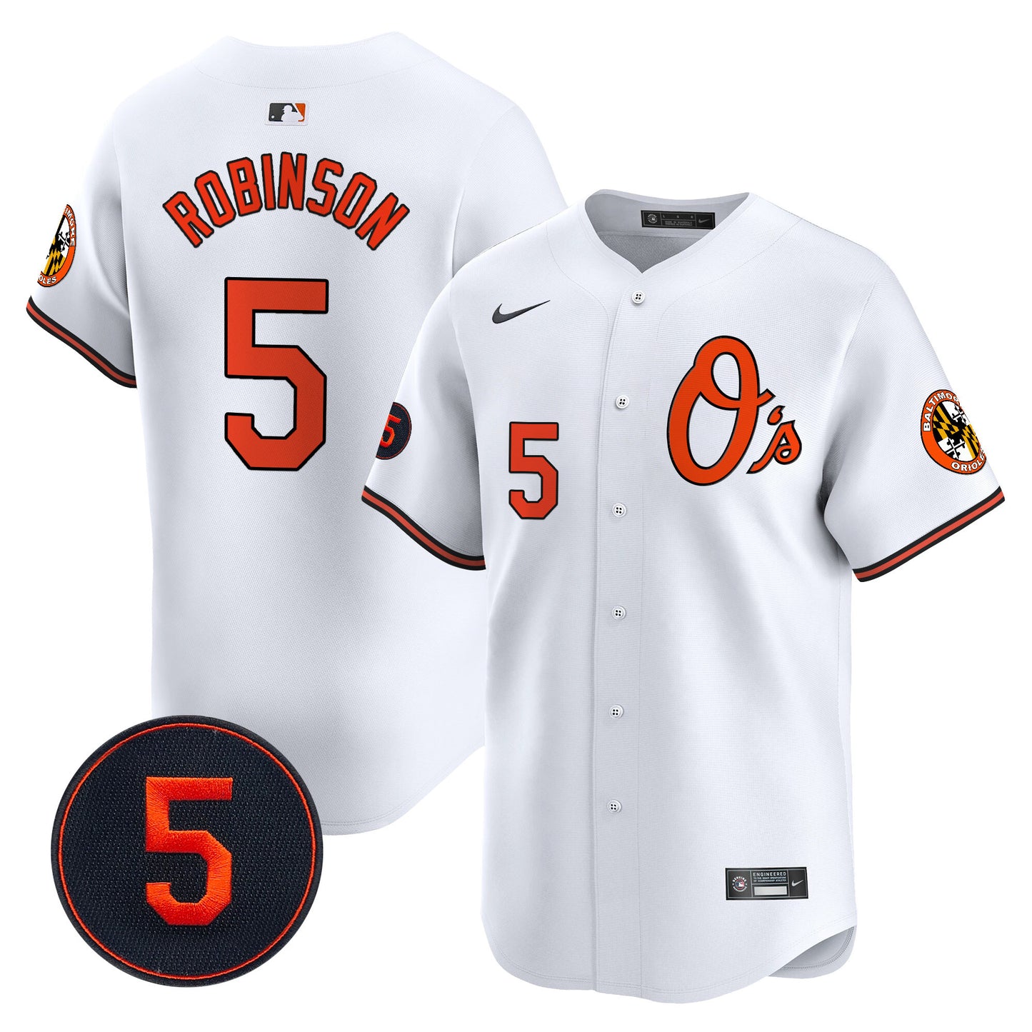 Baltimore Orioles Robinson Patch Vapor Premier Limited Jersey V4 - All Stitched