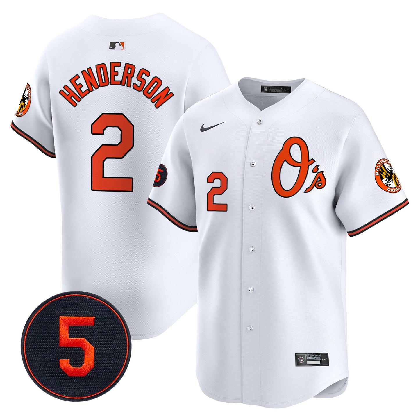 Baltimore Orioles Robinson Patch Vapor Premier Limited Jersey V4 - All Stitched