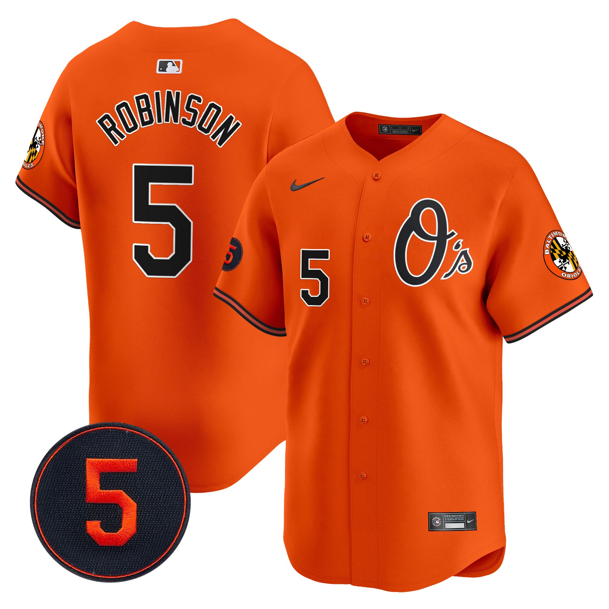Baltimore Orioles Robinson Patch Vapor Premier Limited Jersey V4 - All Stitched