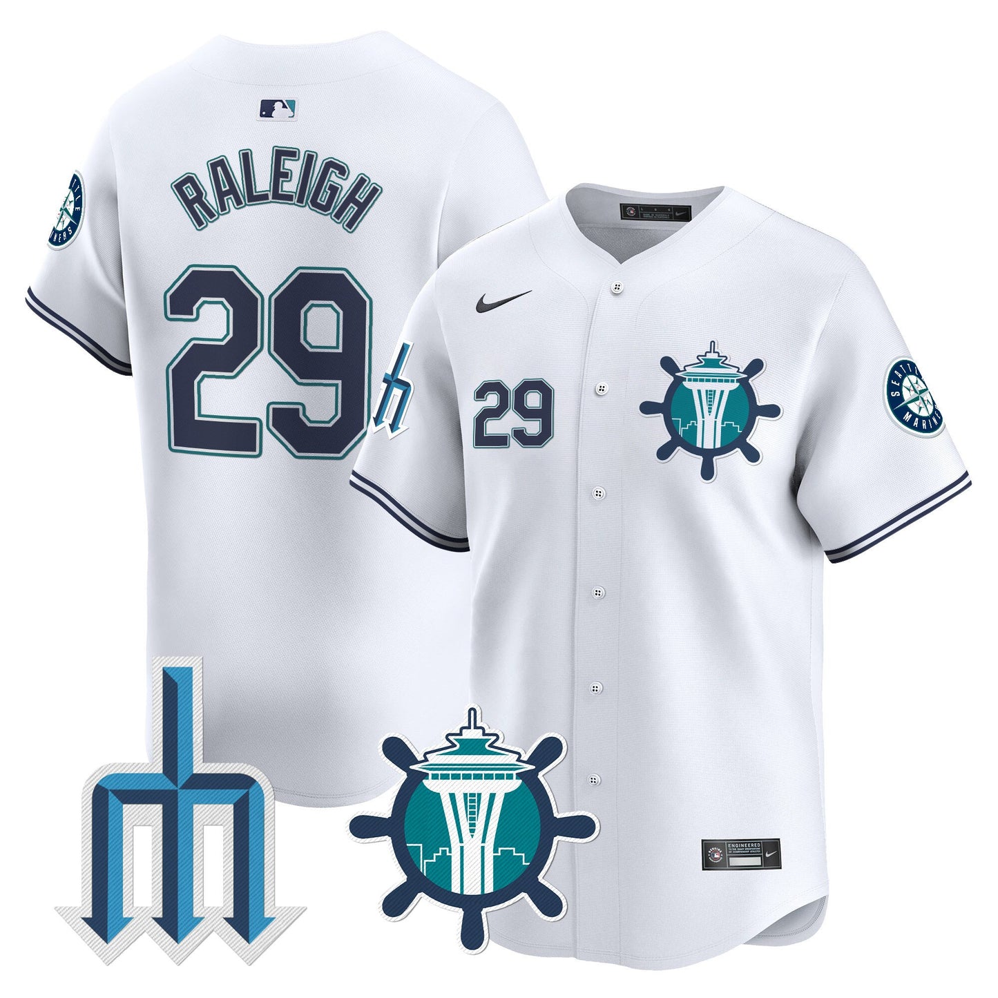 Seattle Mariners Trident Patch Vapor Premier Limited Jersey - All Stitched