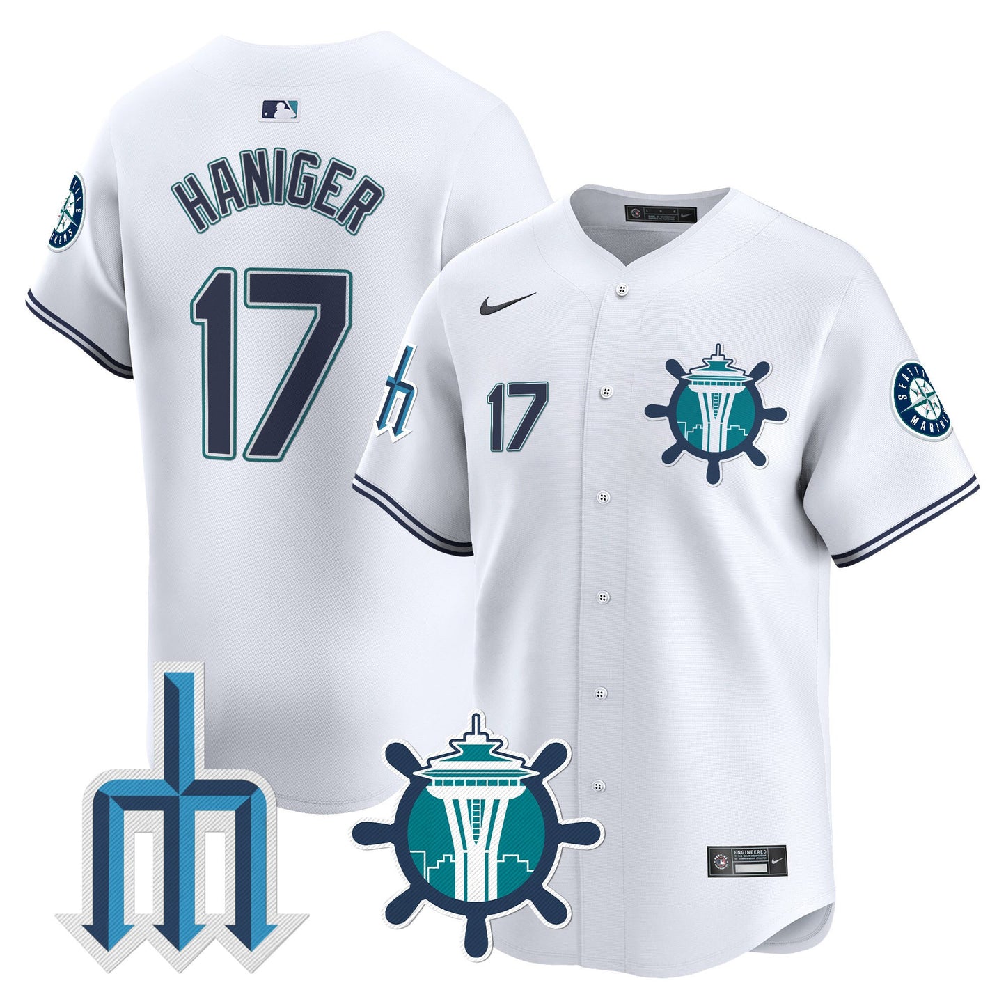 Seattle Mariners Trident Patch Vapor Premier Limited Jersey - All Stitched