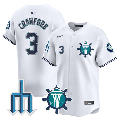 Seattle Mariners Trident Patch Vapor Premier Limited Jersey - All Stitched