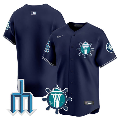 Seattle Mariners Trident Patch Vapor Premier Limited Jersey - All Stitched