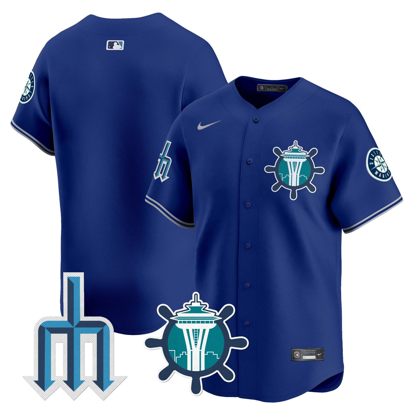 Seattle Mariners Trident Patch Vapor Premier Limited Jersey - All Stitched