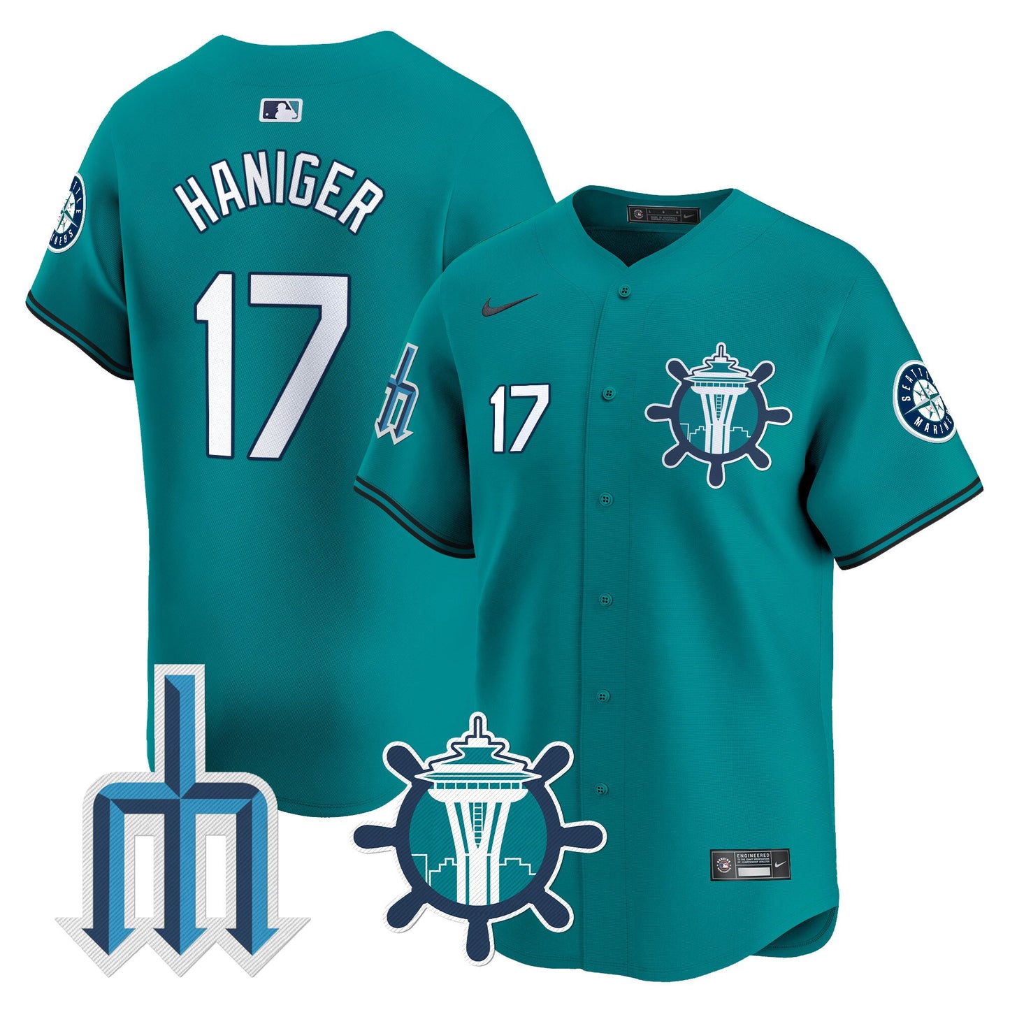 Seattle Mariners Trident Patch Vapor Premier Limited Jersey - All Stitched